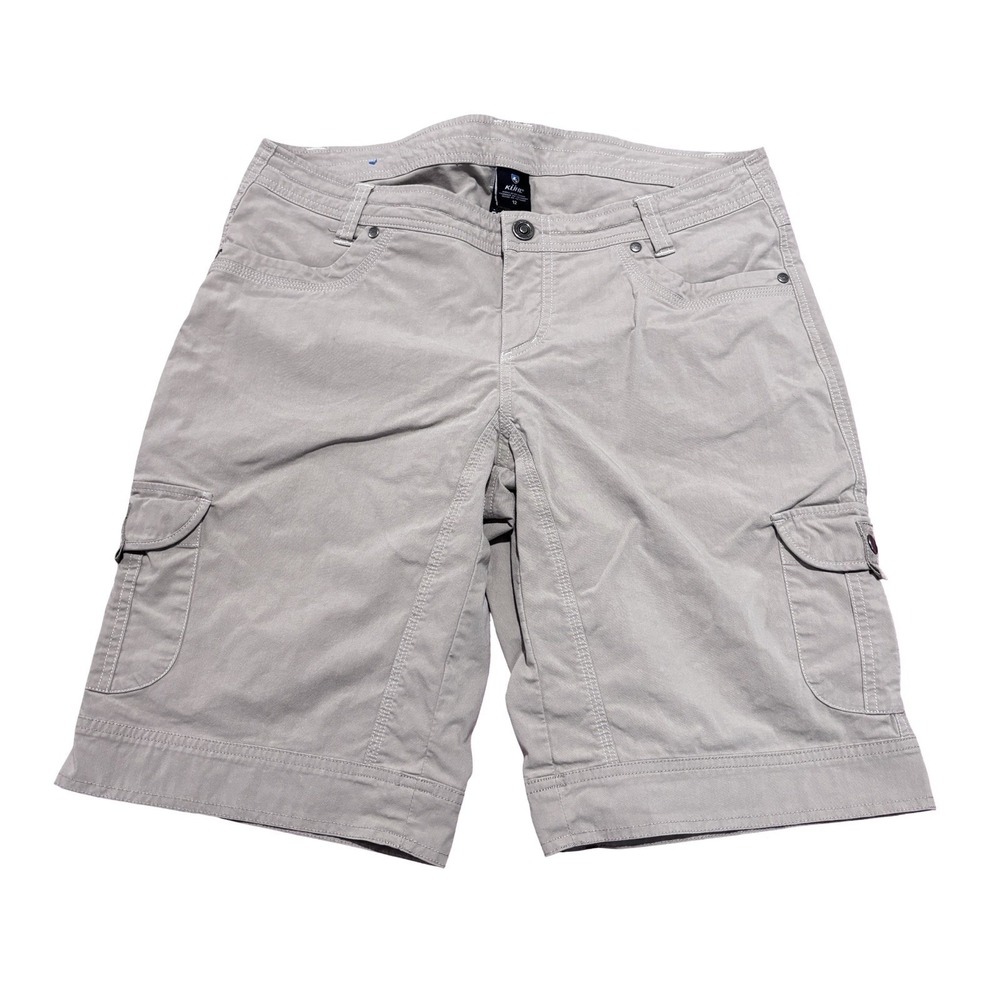 Kuhl Shorts Women's 12 Beige Cargo Vintage Patina Dye Hiking Trail Outdoor